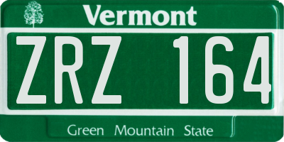 VT license plate ZRZ164