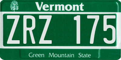VT license plate ZRZ175