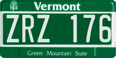 VT license plate ZRZ176