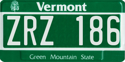 VT license plate ZRZ186
