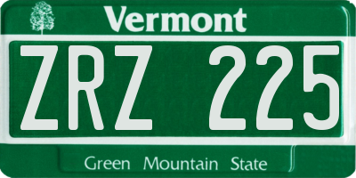 VT license plate ZRZ225
