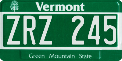 VT license plate ZRZ245
