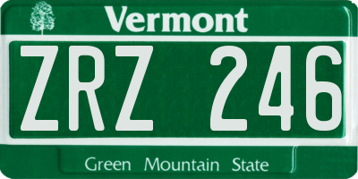 VT license plate ZRZ246