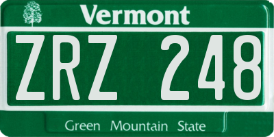 VT license plate ZRZ248