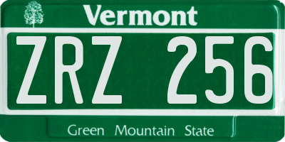 VT license plate ZRZ256