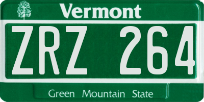 VT license plate ZRZ264