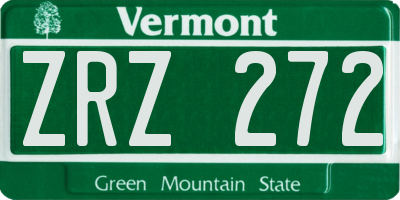 VT license plate ZRZ272