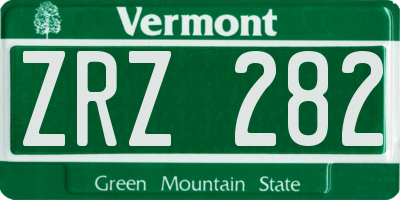 VT license plate ZRZ282