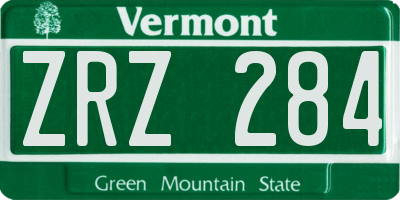 VT license plate ZRZ284