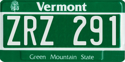 VT license plate ZRZ291