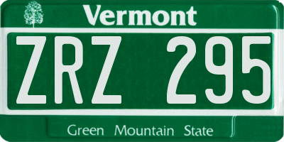 VT license plate ZRZ295