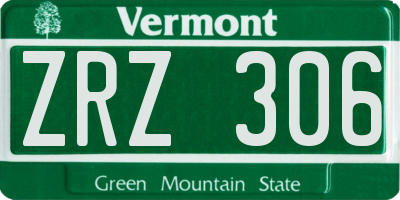 VT license plate ZRZ306