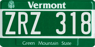 VT license plate ZRZ318