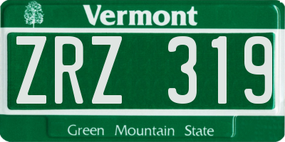 VT license plate ZRZ319