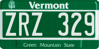 VT license plate ZRZ329