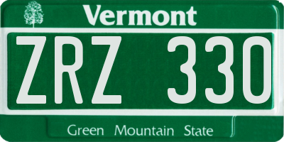 VT license plate ZRZ330