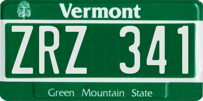 VT license plate ZRZ341