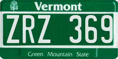 VT license plate ZRZ369