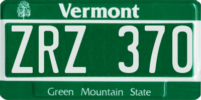 VT license plate ZRZ370