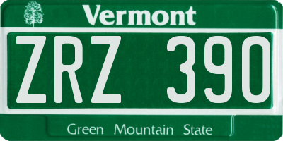 VT license plate ZRZ390
