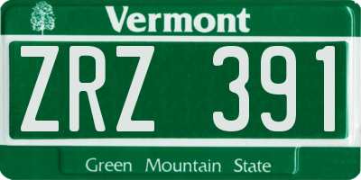 VT license plate ZRZ391