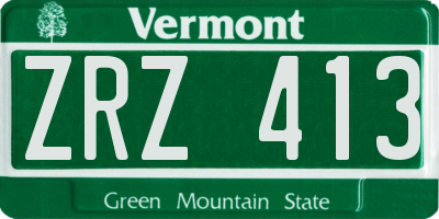 VT license plate ZRZ413
