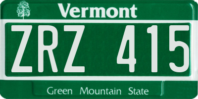 VT license plate ZRZ415