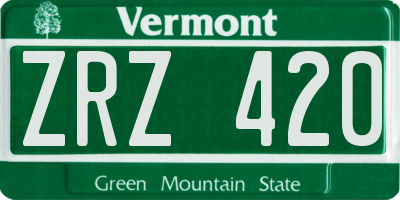 VT license plate ZRZ420