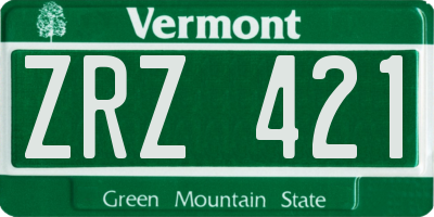 VT license plate ZRZ421