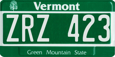 VT license plate ZRZ423
