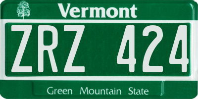 VT license plate ZRZ424