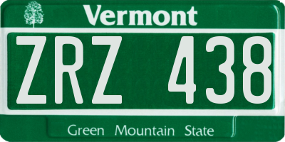 VT license plate ZRZ438