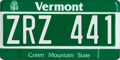 VT license plate ZRZ441