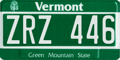 VT license plate ZRZ446