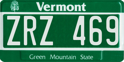 VT license plate ZRZ469