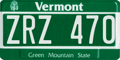 VT license plate ZRZ470