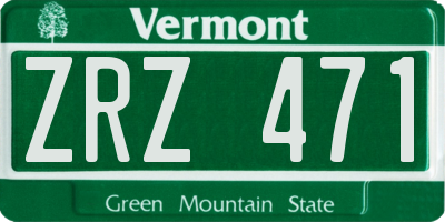 VT license plate ZRZ471