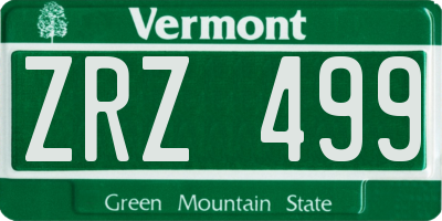 VT license plate ZRZ499