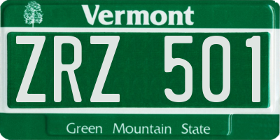 VT license plate ZRZ501
