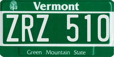 VT license plate ZRZ510