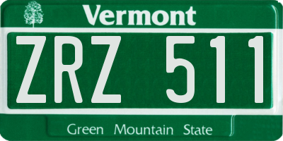 VT license plate ZRZ511