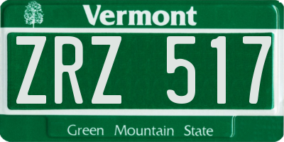 VT license plate ZRZ517