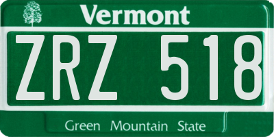 VT license plate ZRZ518