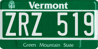 VT license plate ZRZ519