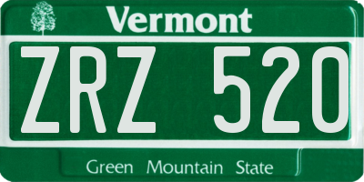 VT license plate ZRZ520