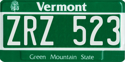 VT license plate ZRZ523