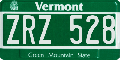 VT license plate ZRZ528