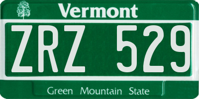VT license plate ZRZ529