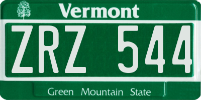 VT license plate ZRZ544