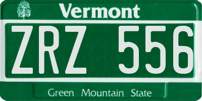 VT license plate ZRZ556